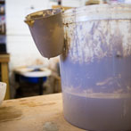 Victoria Claire Dawes at work in her studio at Yorkshire Art Space’ Persistence Works in Sheffield 2017